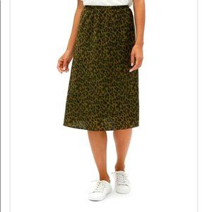 Green leopard skirt (XL), Banana Republic Factory
